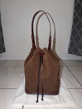 Isadora Brown Suede & Leather Bucket Shoulder Bag